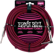 ΚΑΛΩΔΙΟ ERNIE BALL 6062 BRAIDED ΚΑΡΦΙ-ΓΩΝΙΑ 7.6M BLACK RED