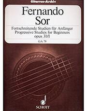 SCHOTT SOHNE SOR FERNANDO - PROGRESSIVE STUDIES FOR BEGINNERS OPUS 31/I