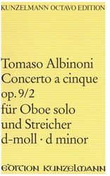 EDITION PETERS ALBINONI  CONCERTO A CINQUE OP.9 N.2