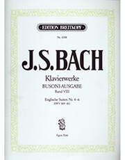 BREITKOPF J.S. BACH - KLAVIERWERKE (BUSONI-AUSGABE) BAND VIII / ΕΚΔΟΣΕΙΣ BREITKOPF