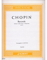 SCHOTT SOHNE FREDERIC CHOPIN - BARCAROLE IN F# MAJOR OPUS 60 / ΕΚΔΟΣΕΙΣ SCHOTT