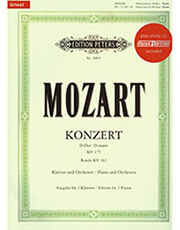 EDITION PETERS W.A.MOZART - KONZERT D-DUR KV 175 / RONDO KV 382 (URTEXT) / ΕΚΔΟΣΕΙΣ PETERS