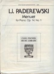 CARL FISCHER PADAREWSKI - MENUET OP.14 N.1