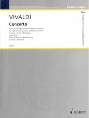 SCHOTT SOHNE VIVALDI ANTONIO - CONCERTO FOR FLUTE STRING ORCHESTRA &amp; BASSO CONTINUO IN D MAJOR, OP. 10/3 RV 428