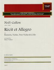 TREVCO MUSIC PUBLISHING GALLON NOEL - RECIT ET ALLEGRO, QUINTET (SCORE AND PARTS)