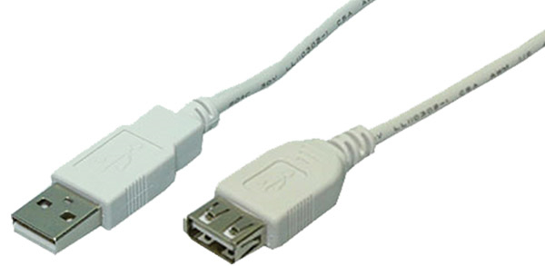 LOGILINK CU0010 USB 2.0 EXTENSION CABLE MALE/FEMALE 2M GREY