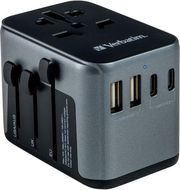 VERBATIM 49545 UTA-03 UNIVERSAL TRAVEL ADAPTER 100-250V UE, USA, JAPAN, AUSTRALIA UK+2X USB/3X USB-