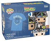 FUNKO F.P.P.!TEE (ADULT): BACK TO THE FUTURE-DOC WITH HELMET (GLOWS IN THE DARK) VINYL FIGURE T-SHIRT (M)