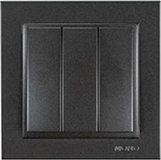 EUROLAMP 152-10308 ΔΙΑΚΟΠΤΗΣ ΤΡΙΠΛΟΣ ΑΠΛΟΣ ΜΑΥΡΟΣ