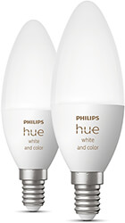 PHILIPS PHILIPS HUE LED LAMP E14 2-PACK 5.3W 320LM WHITE COLOR AMBIANCE