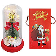 XMASFEST ΔΕΝΤΡΟ ΧΡΙΣΤΟΥΓΕΝΝΙΑΤΙΚΟ ΣΕ ΓΥΑΛΑ ΜΕ ΦΩΣ &amp; ΜΟΥΣΙΚΗ 22X11CM