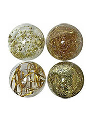 XMASFEST ΜΠΑΛΕΣ ΜΕ ΓΕΜΙΣΗ ΝΤΕΚΟΡ ΠΑΚ=4ΤΕΜ Φ10 Φ10CM ΧΡΥΣΟ