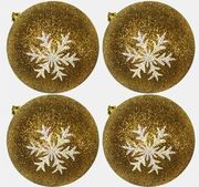 XMASFEST ΜΠΑΛΑ DECOR ΧΡΥΣΟ ΠΑΚ=4ΤΕΜ 10CM Φ10CM