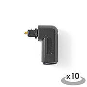 NEDIS CAGP25920BK TOSLINK ADAPTER ANGLED 90° BLACK 10PCS POLYBAG