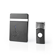 NEDIS DOORB212BK WIRELESS DOORBELL SET BATTERY POWERED 36 MELODIES