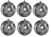 XMASFEST ΜΠΑΛΑ ΓΥΑΛΙΣΤΕΡΗ ΠΑΚ=6ΤΕΜ Φ6 6CM ΑΣΗΜΙ