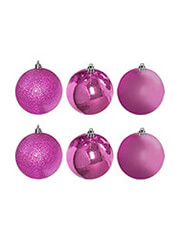 XMASFEST ΜΠΑΛΕΣ ΡΟΖ ΜΙΞ ΠΑΚ=6ΤΕΜ Φ8 Φ8CM