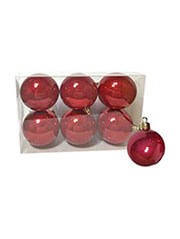 XMASFEST ΜΠΑΛΕΣ ΠΕΡΛΕ ΚΟΚΚΙΝΕΣ ΠΑΚ=6ΤΕΜ Φ8 Φ8CM