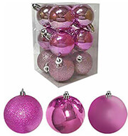 XMASFEST ΜΠΑΛΕΣ ΡΟΖ ΜΙΞ ΠΑΚ=12ΤΕΜ Φ4 Φ4CM