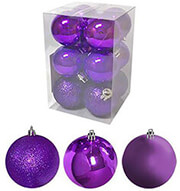 XMASFEST ΜΠΑΛΕΣ ΜΩΒ ΜΙΞ ΠΑΚ=12ΤΕΜ Φ4 Φ4CM
