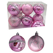 XMASFEST ΜΠΑΛΕΣ ΡΟΖ ΜΑΤ-ΓΥΑΛΙΣΤΕΡΕΣ ΝΤΕΚΟΡ ΠΑΚ=6ΤΕΜ Φ6CM