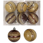 XMASFEST ΜΠΑΛΕΣ ΝΤΕΚΟΡ ΚΑΦΕ-ΧΡΥΣΟ ΠΑΚ=6ΤΕΜ Φ6CM