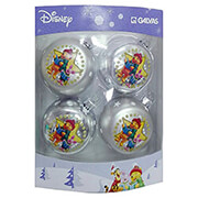 XMASFEST ΜΠΑΛΕΣ WINNIE THE POOH ΠΑΚ=4 ΤΕΜ Φ7.5CM ΑΣΗΜΙ