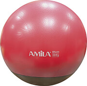 AMILA ΜΠΑΛΑ ΓΥΜΝΑΣΤΙΚΗΣ AMILA GYMBALL 65CM ΚΟΚΚΙΝΗ ΜΕ ΒΑΡΟΣ ΣΤΗΝ ΒΑΣΗ