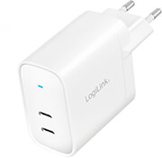LOGILINK PA0283 USB POWER SOCKET 2X USB-C PORT PD 65W WHITE