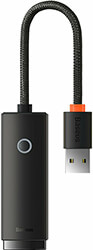 BASEUS LITE SERIES ETHERNET ADAPTER USB TO RJ45 LAN PORT 100MBPS BLACK