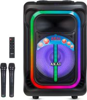 AKAI AKAI ABTS-15 PRO VOLCANO ΜΑΥΡΟ ΦΟΡΗΤΟ PARTY SPEAKER ΤΡΟΛΕΪ ΜΕ BT USB SD AUX FM LED AWS 75W RMS