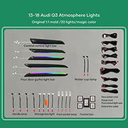 DIGITAL IQ DIQ AMBIENT AUDI Q3 8U (DIGITAL IQ AMBIENT LIGHT AUDI Q3 MOD. 2013-2018, 20 LIGHTS)