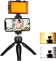 PULUZ LIVE BROADCAST KIT TRIPOD MOUNT + LED LAMP + PHONE CLAMP