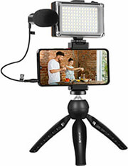 PULUZ PULUZ LIVE BROADCAST KIT TRIPOD MOUNT + LED LAMP + MICROPHONE + PHONE CLAMP