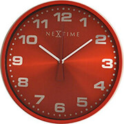NEXTIME CLOCK 3053RO DASH RED 35CM WALL RED/ SILVER