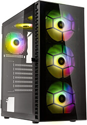 KOLINK CASE KOLINK OBSERVATORY HF GLASS ARGB MIDI TOWER CASE - BLACK WITH 6 ARGB FANS - 3X140MM &amp; 3X120MM