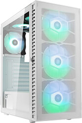 KOLINK CASE KOLINK OBSERVATORY HF MESH ARGB MIDI TOWER CASE - WHITE WITH 6 ARGB FANS - 3X140MM &amp; 3X120MM