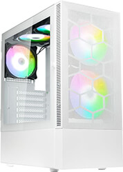 KOLINK CASE KOLINK OBSERVATORY MX MESH ARGB MIDI TOWER CASE - WHITE WITH 5 ARGB FANS - 2X140MM &amp; 3X120MM