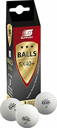 SUNFLEX ΜΠΑΛΑΚΙΑ PING PONG SUNFLEX SX40+ COMPETITION PVC 3 ΤΕΜΑΧΙΑ