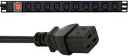 POWER DISTRIBUTION UNIT (PDU), 10 PCS C13 SOCKETS, 1U, 16A, C19 PLUG 2 M CABLE