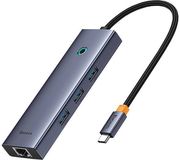 BASEUS ULTRA JOY 4-IN-1 HUB TYPE-C TO 3X USB 3.0 + LAN RJ45 SPACE GREY
