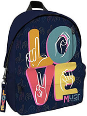 MUST ΤΣΑΝΤΑ ΠΛΑΤΗΣ MUST INSPIRATION LOVE COLORED INSIDE 1 ΚΕΝΤΡΙΚΗ ΘΗΚΗ