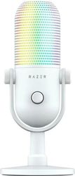 RAZER SEIREN V3 CHROMA - WHITE - RGB USB CONDENSER MICROPHONE - GAIN LIMITER - BUILD-IN SHOCK ABSOR