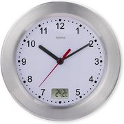 HAMA ''MAURITIUS'' BATHROOM CLOCK WALL CLOCK WITH THERMOMETER NO TICKING Φ17 CM