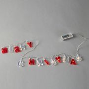 14 ΘΕΡΜΑ ΛΕΥΚΑ LED 5MM 'MERRY CHRISTMAS' RED&amp;WHITE 2XAA TIMER ΔΙΑΦΑΝΟ ΚΑΛ. 30CM IP20 600-03241