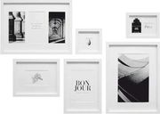 DEKNUDT DEKNUDT S46YK1 WALL PICTURE WALL WITH 6 WHITE WOODEN FRAMES