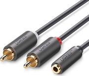 UGREEN 3.5MM TO 2 X RCA AUDIO CABLE AV102 1M GREY