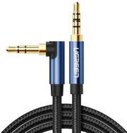 UGREEN 3.5MM TO 3.5MM AUDIO CABLE AV112 ANGLED 1M BLUE