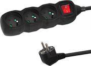 ESPERANZA ELK211K POWER STRIP 3 ΜΠΡΙΖΕΣ ΜΕ ΔΙΑΚΟΠΤΗ 3M BLACK