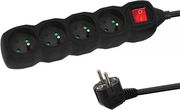 ESPERANZA ELK212K POWER STRIP 4 ΜΠΡΙΖΕΣ ΜΕ ΔΙΑΚΟΠΤΗ 1.5M BLACK